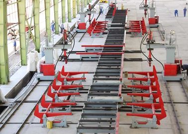 Roller Conveyor Heavy Duty Production Line , 2.5 T/m Loading Transfoming H Beam Line