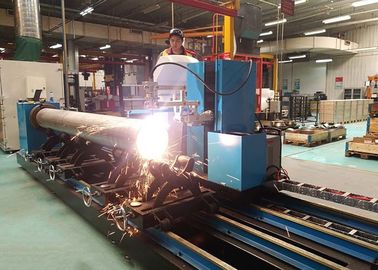 Tube Intersecting Line Plasma CNC Machine / CNC4-800-6 Pipe Plasma Cutting Machine