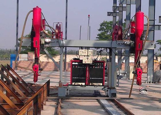 Submerged H Beam Welding Line , Double Drive System Boat Type Welding Machine
