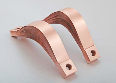 Bare Copper Wire 99.99% Flexible Copper Busbar Connection , Laminated Copper Flexible Jumper