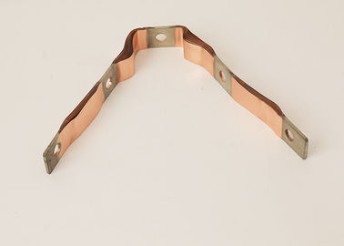 High Current Earth Bond Braid Flat Copper Flex Connector Bare Or Tinned Plating